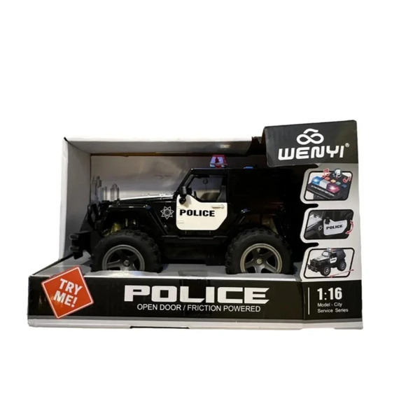 Wenyi Police Car Series Friction Powered 1:16 Scale Sounds New - Picture 3 of 7